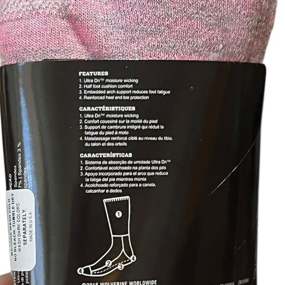 Harley-Davidson Heathered Pink All Weather Socks, 2 Pairs, Size M, NWT - Picture 5 of 6